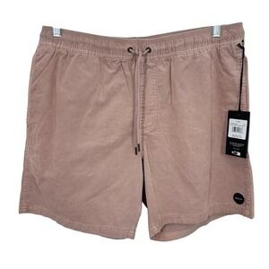 RVCA Corduroy Drawstring Shorts Dusty Rose Casual Lounge‎ Beach Men Size Large